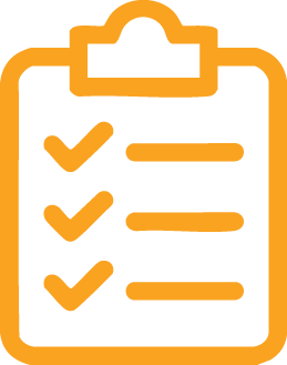 An icon of a checklist on a clipboard.