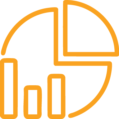 An icon of a pie chart and graphs