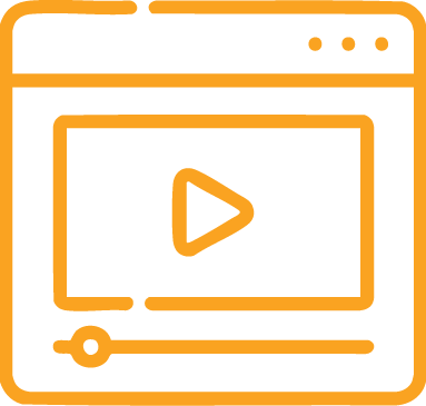 A drawing of a webpage with a video play button on it.