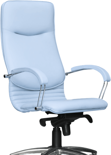 light blue office chair with arm rests