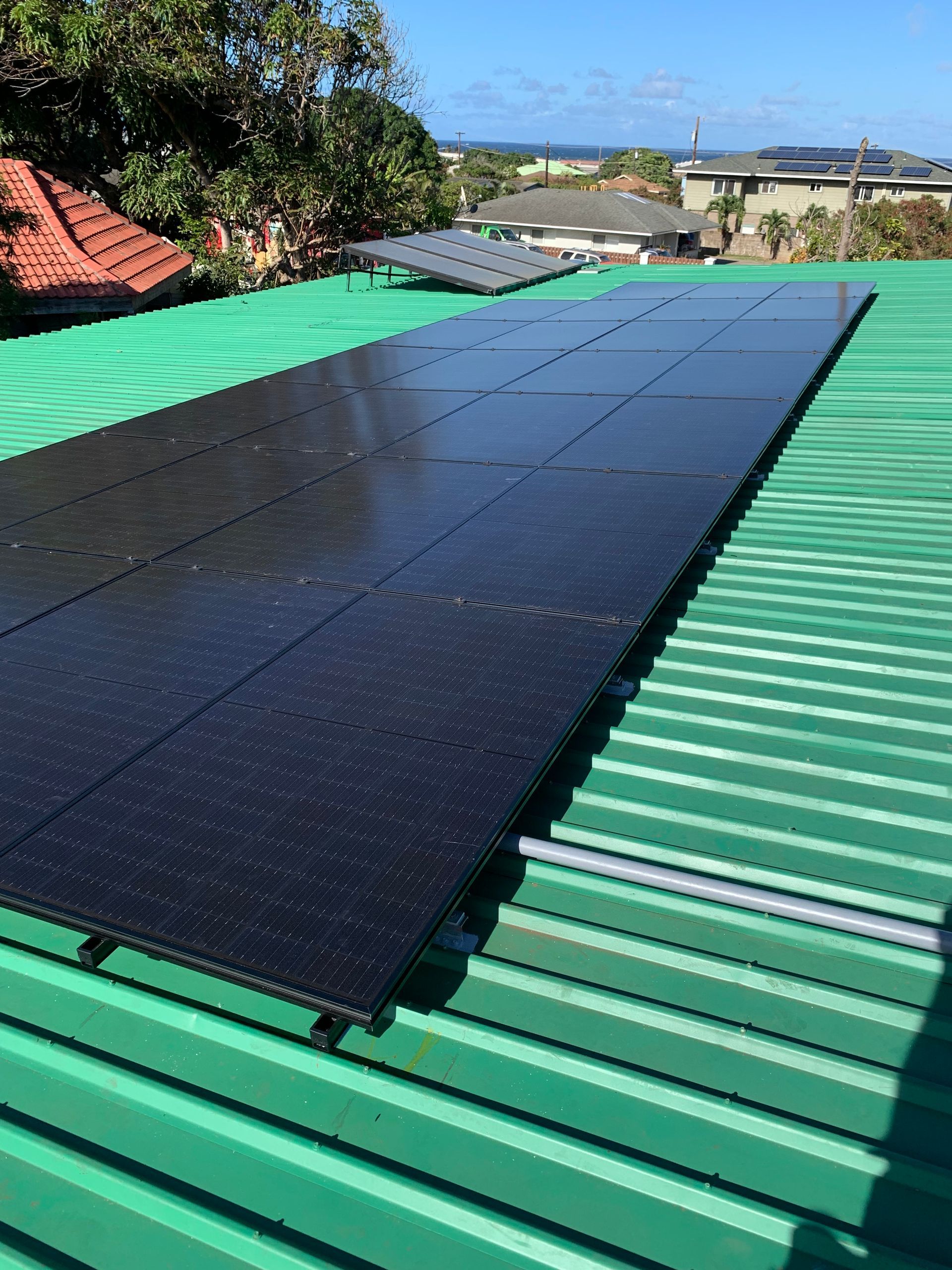 Solar Panels With a Background – Puunene, HI - Hawaii Electrical Solutions LLC