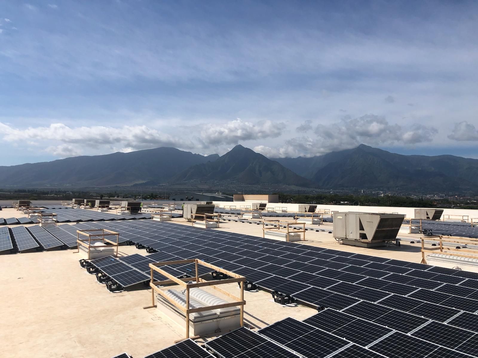 Solar Panels With a Background – Puunene, HI - Hawaii Electrical Solutions LLC