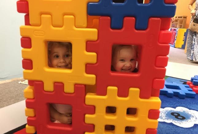 Children inside huge blocks — Naples, FL — Whiz Kids