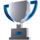 A 3D icon of a trophy