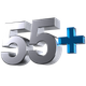 A 3D icon of the number 55 and a plus sign