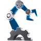 A 3D icon of a gear with a claw on the top