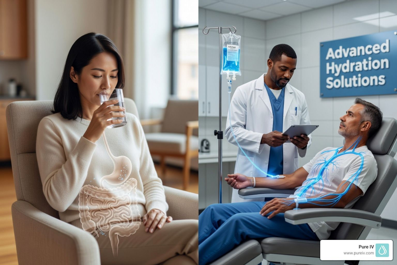 IV therapy vs drinking water hydration comparison - IV Therapy vs. Drinking Water: Why Hydration IV 