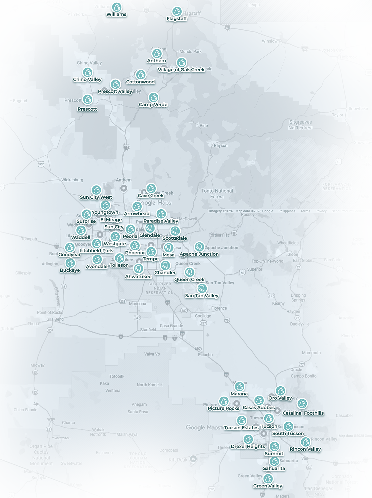 Pure IV Arizona Service Areas