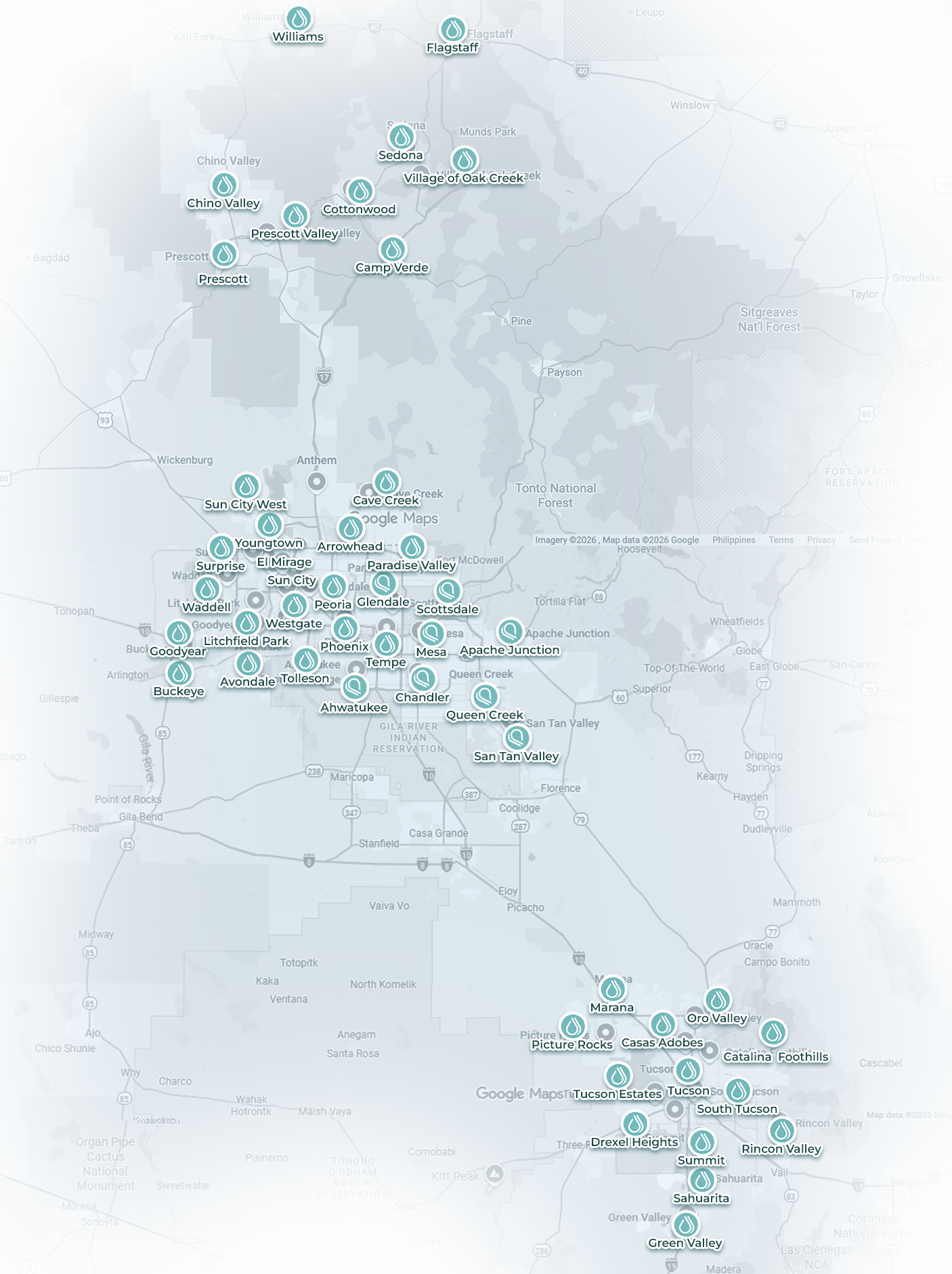 Pure IV Arizona Service Areas