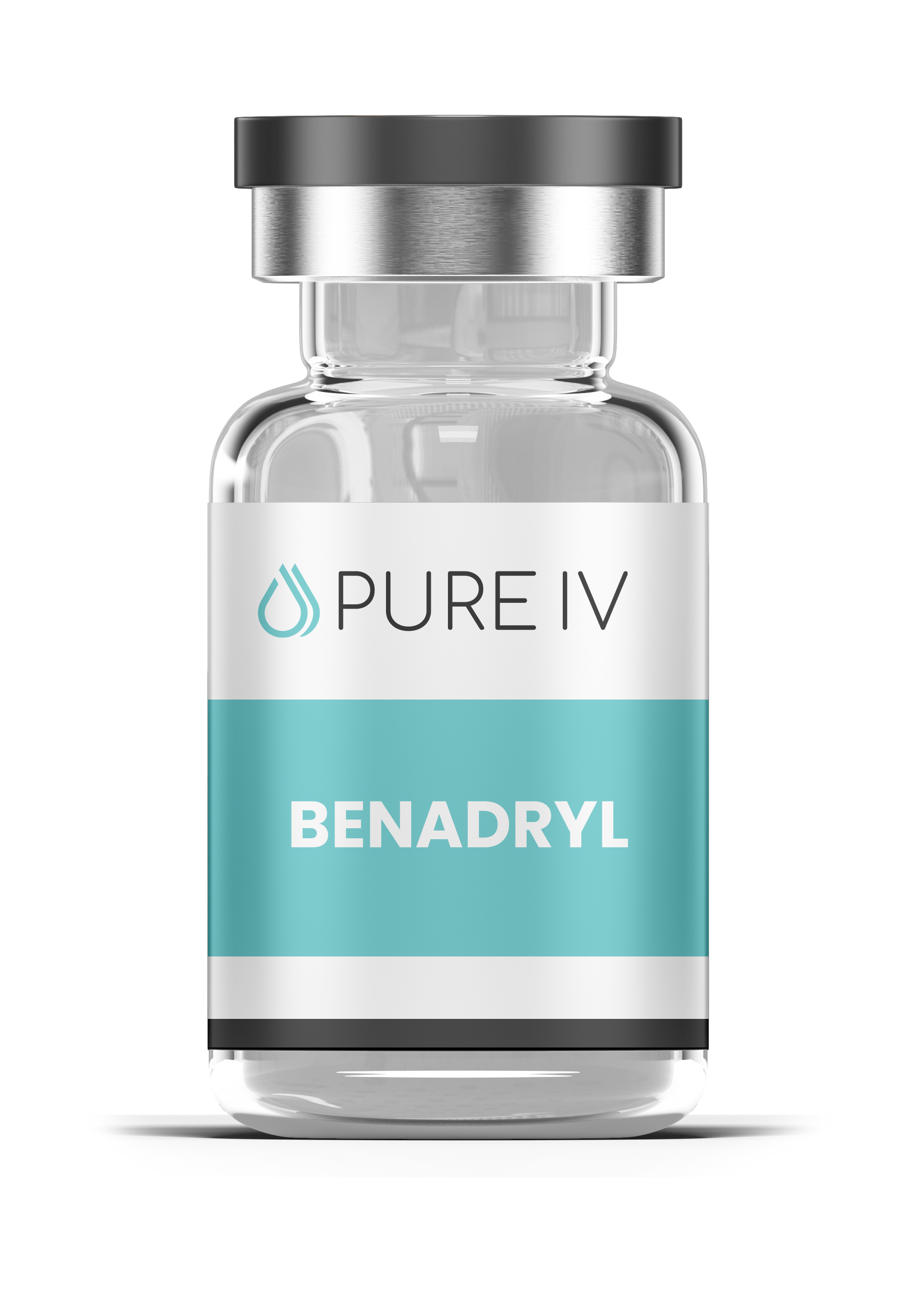 A small glass vial labeled 