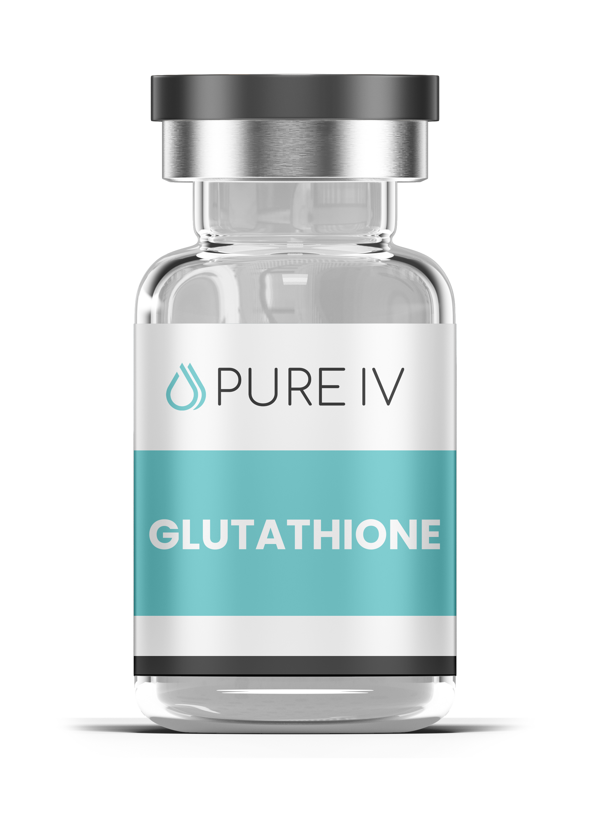 A glass vial labeled 