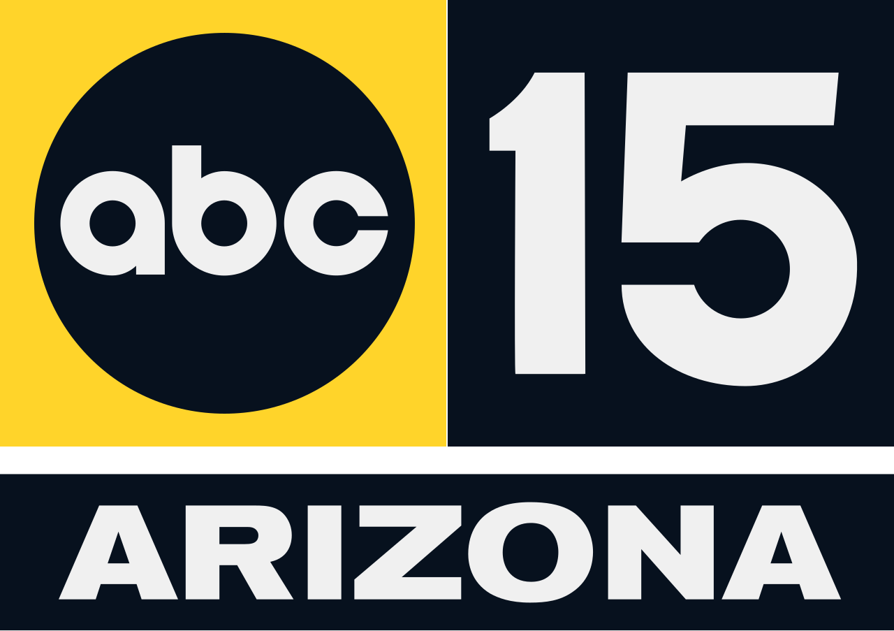 Logo for ABC 15 Arizona: yellow and black background with 