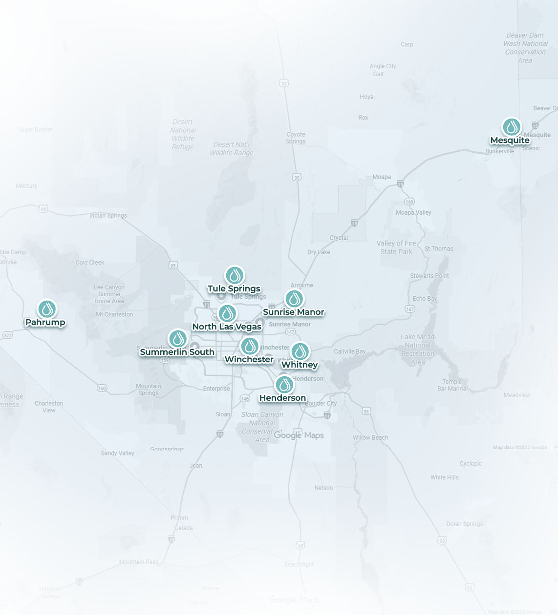 Pure IV Nevada Service Areas