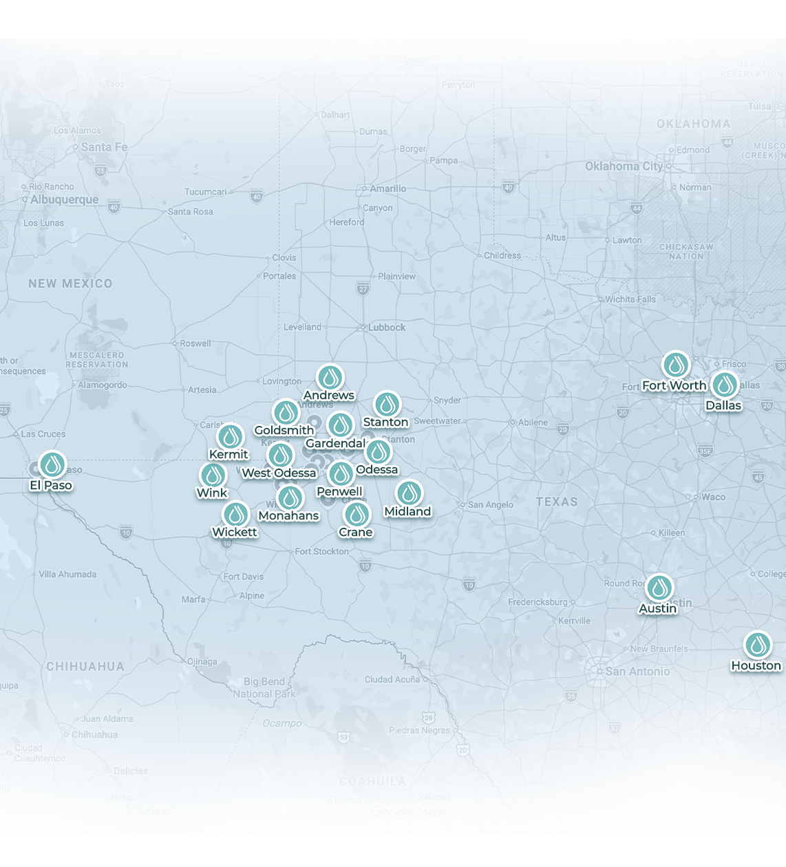 Pure IV Texas Service Areas