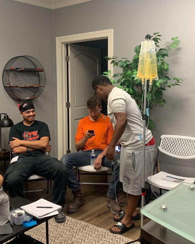 construction site IV, job site hydration, heat illness prevention