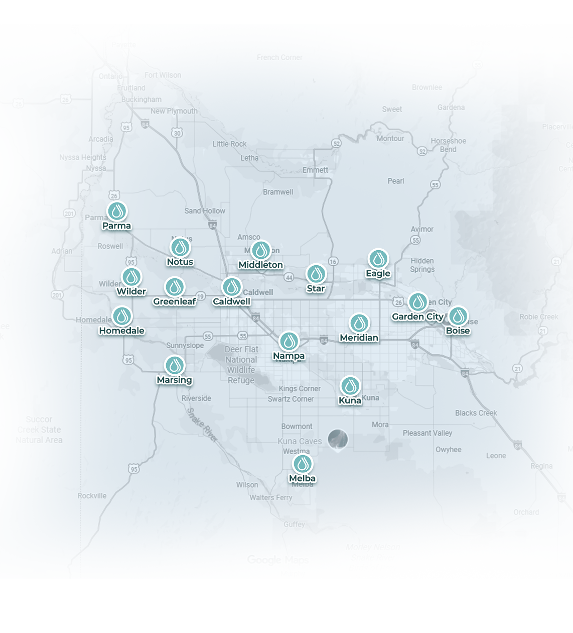 Pure IV Idaho Service Areas
