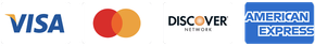 Payment methods we accept Visa, Mastercard, Discover Network & American Express.