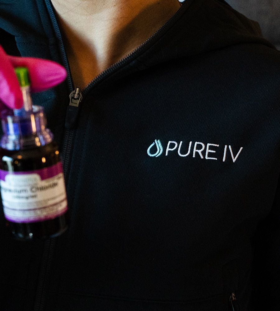 Person in black jacket with 