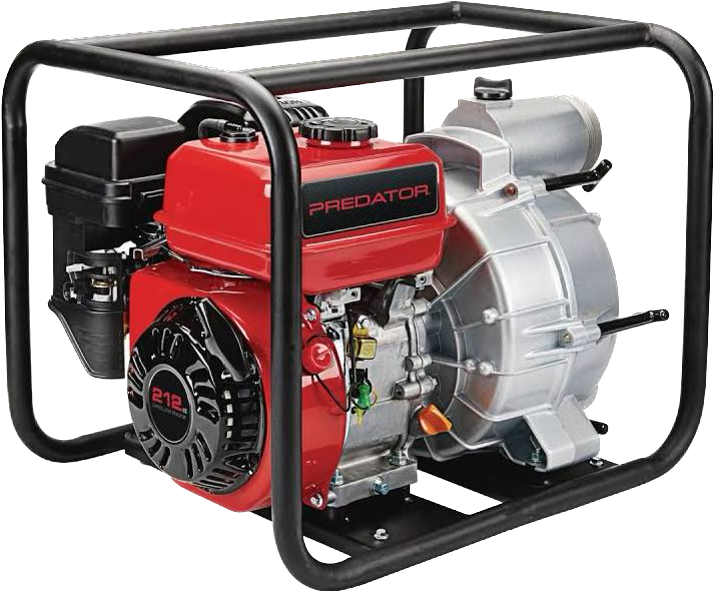 A predator water pump is sitting on top of a white surface.