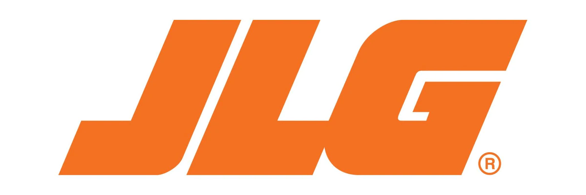 The jlg logo is orange and white on a white background.