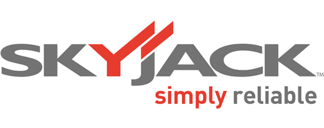The skyjack logo is simply reliable and has a red arrow in the middle.