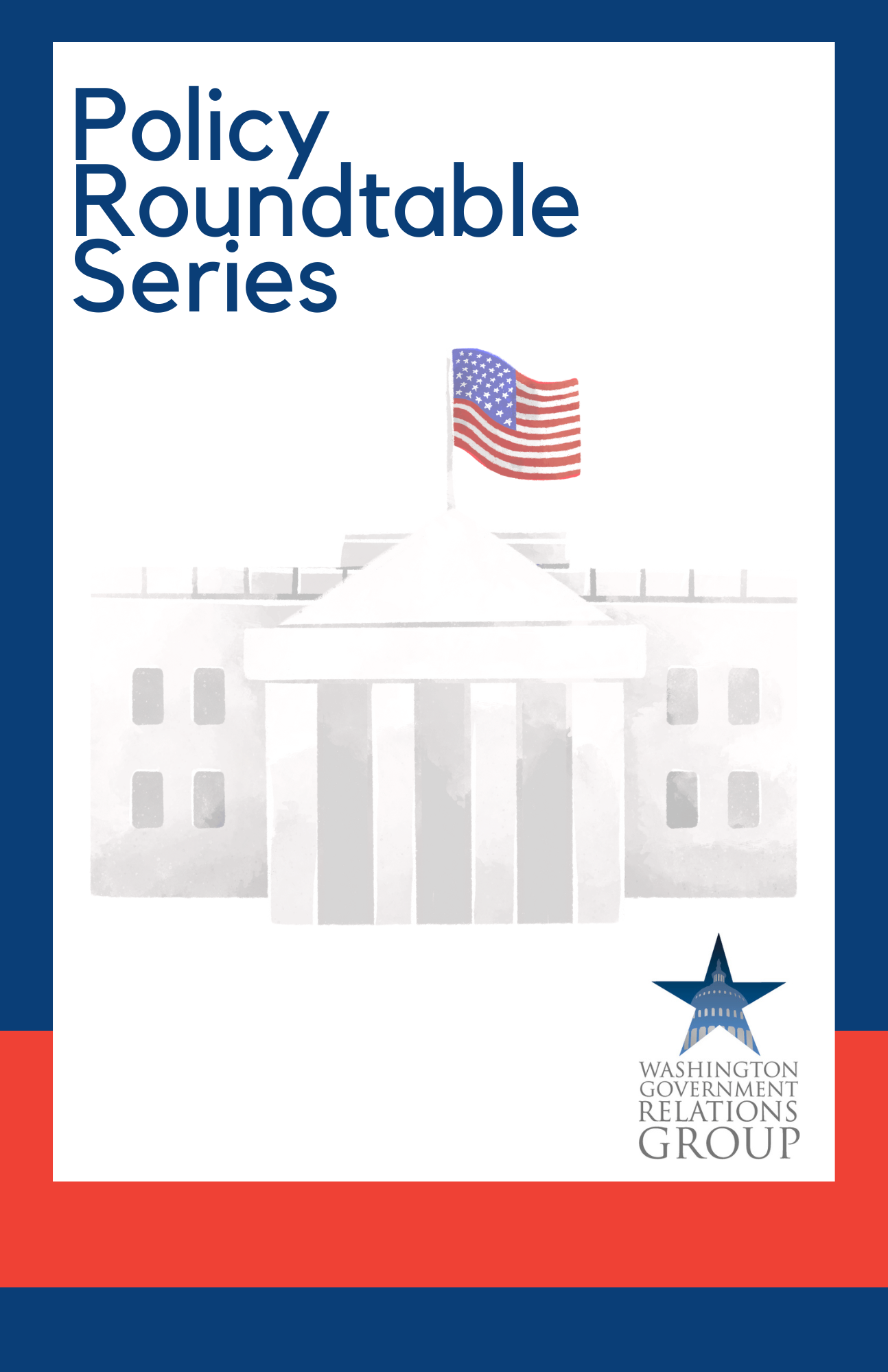 A white house with an american flag on top of it.