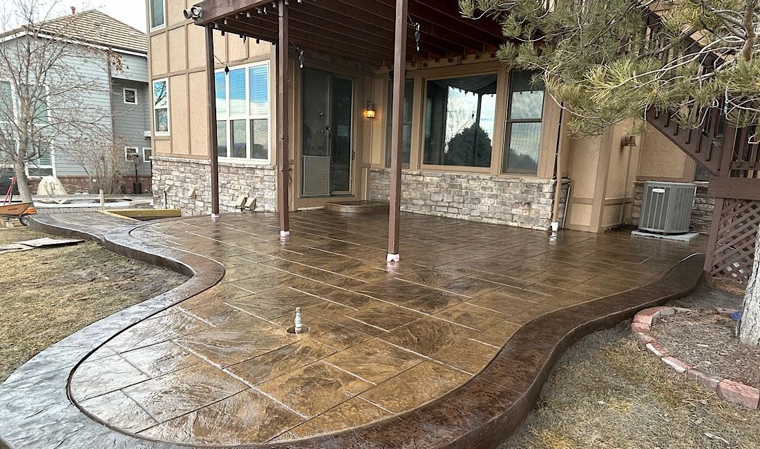 Custom stamped concrete for outdoor kitchens and patios