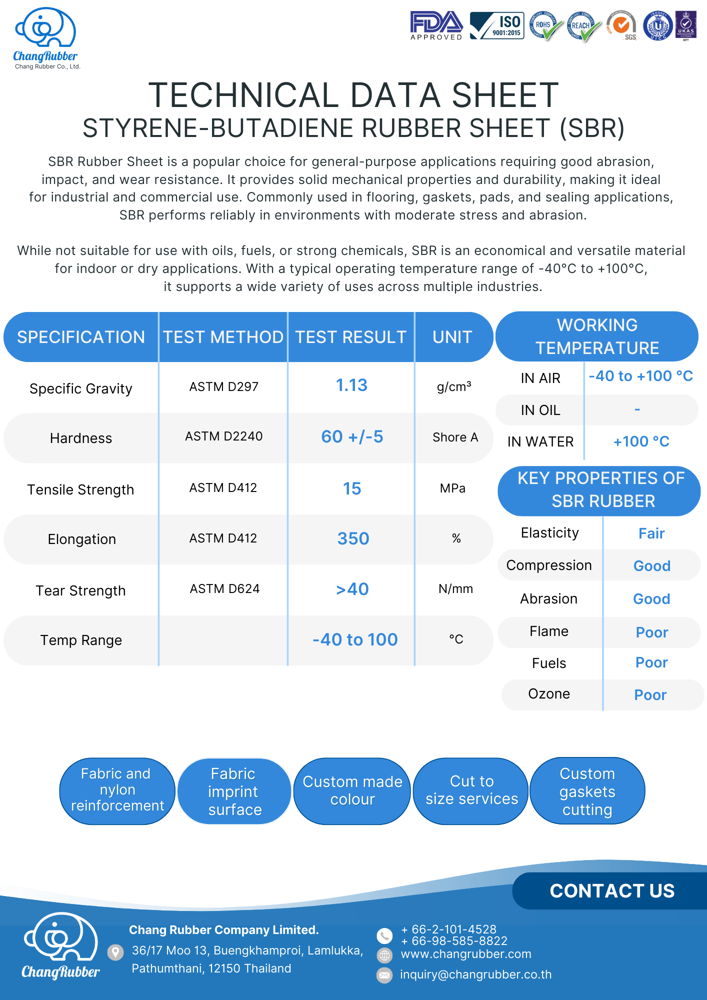 TDS SBR Rubber Sheet