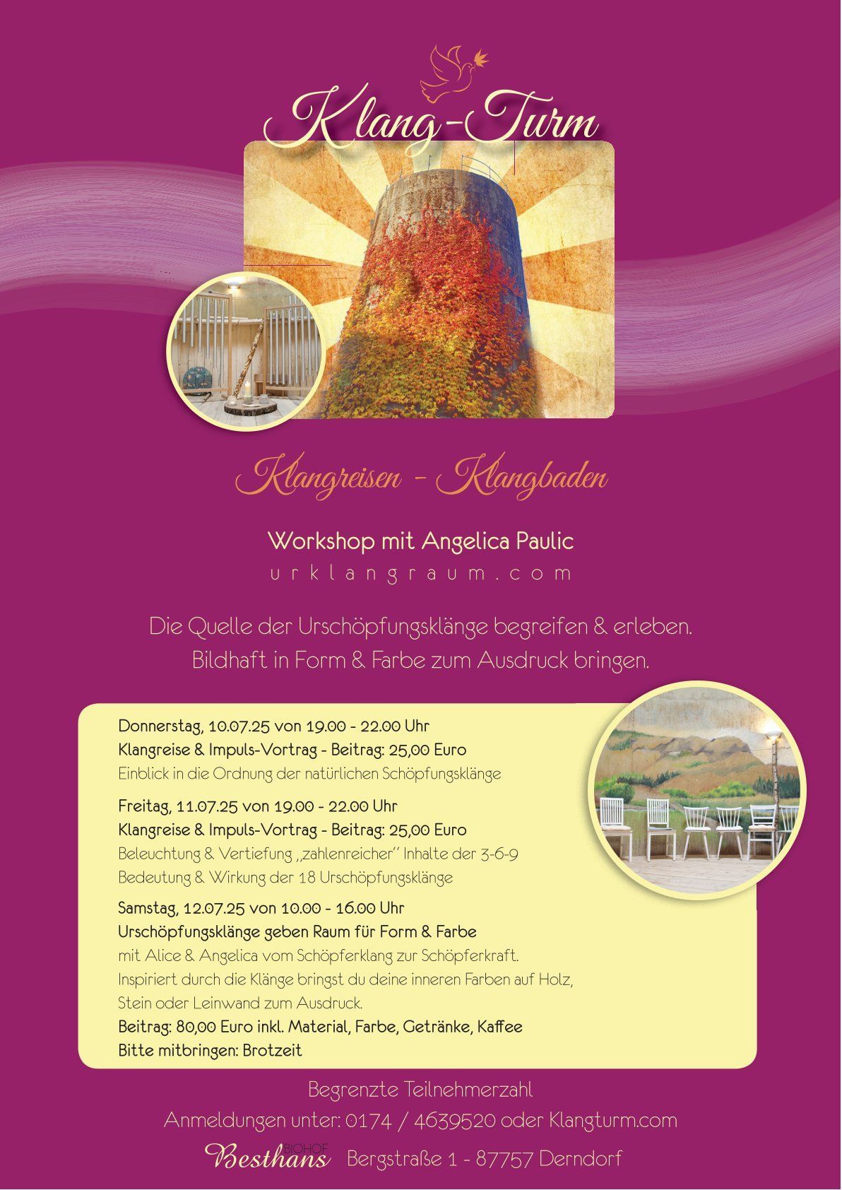 Klangreisen - Klangbaden
Workshop mit Angelica Paulic www.urklangraum.com