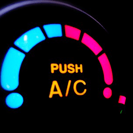 A Close up Of a Gauge that Says Push a / C — In CoolAir Auto Care Salamander Bay NSW, 2317
