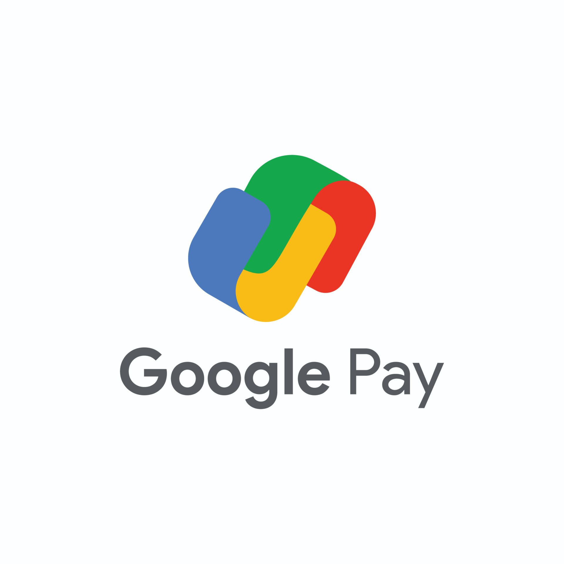 Het logo van Google Pay staat op een witte achtergrond.