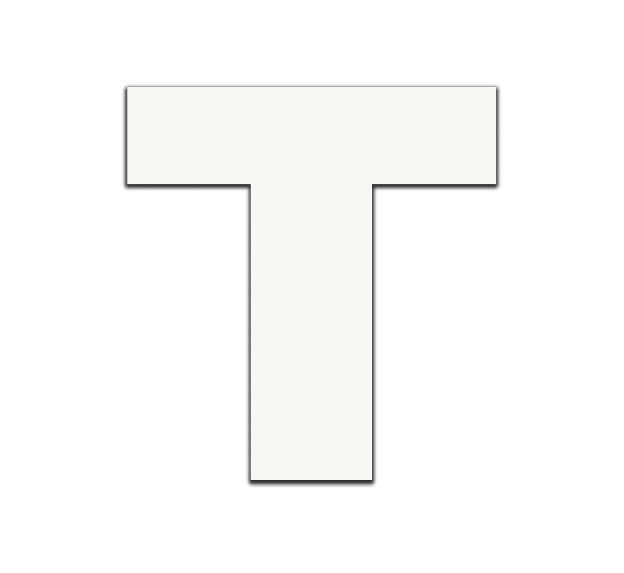 Piepschuim letter T