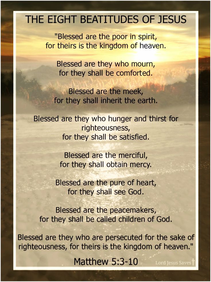 This is a graphic of the Beatitudes.
