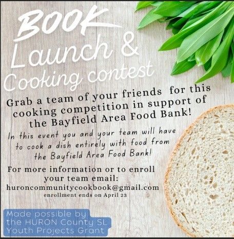 This is an image of a poster for the Food Bank Cookbook.