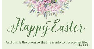 This is a poster that says Happy Easter.