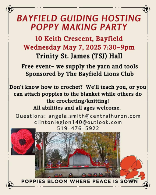 This is an image of a poster inviting all to a poppy making party!