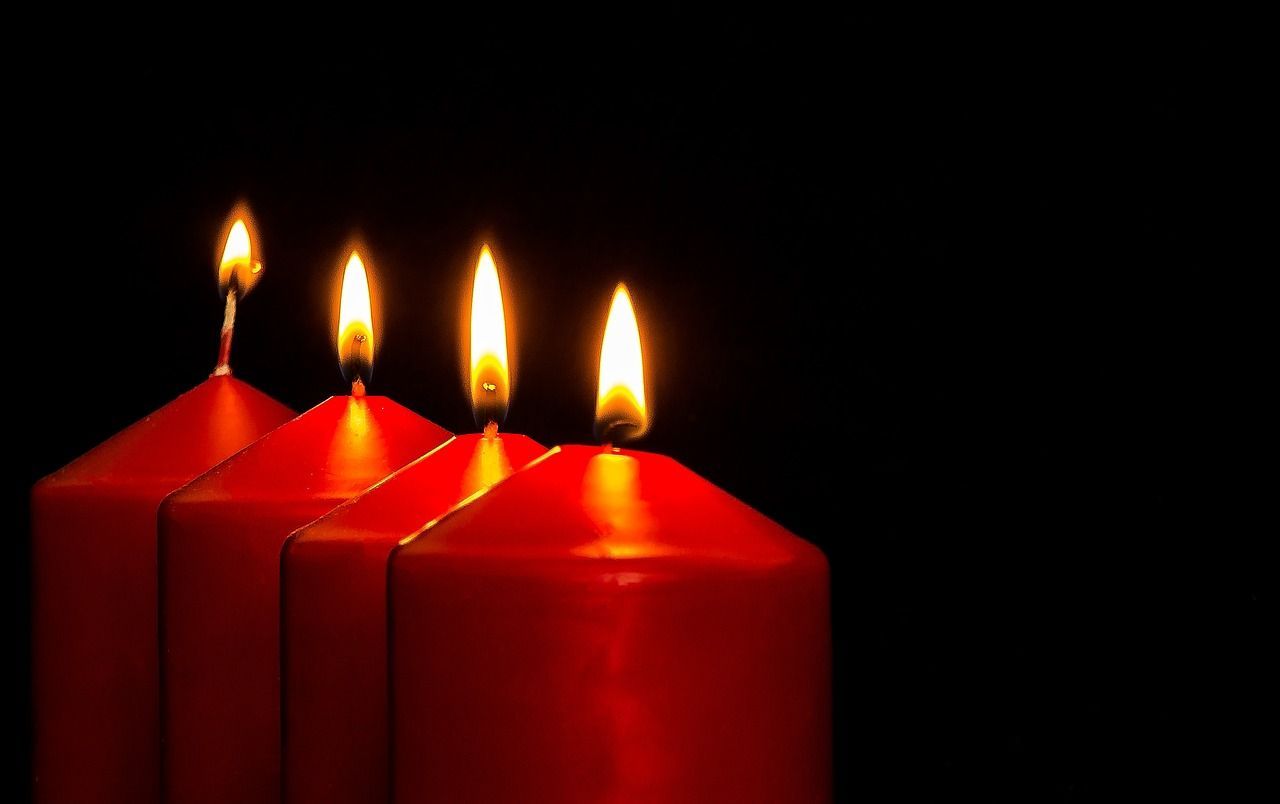 This is an image of four advent candles.