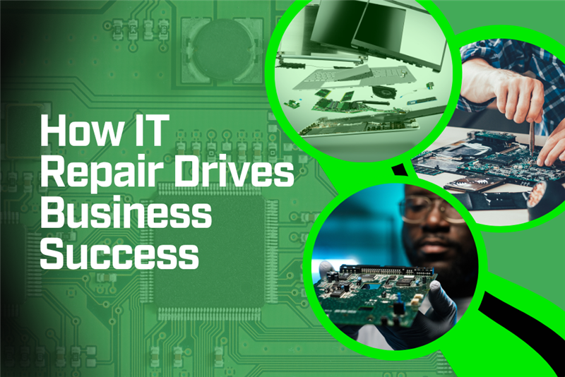How it repair drives business success is written on a green background