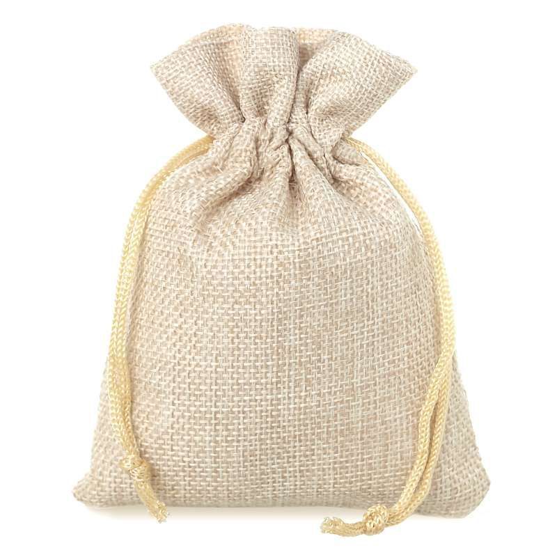 Jute look zakjes Licht (set van 5 stuks)
