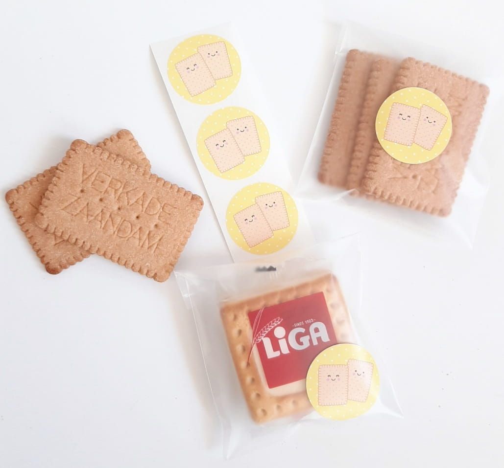 Sticker Koekjes (set van 5 stuks)