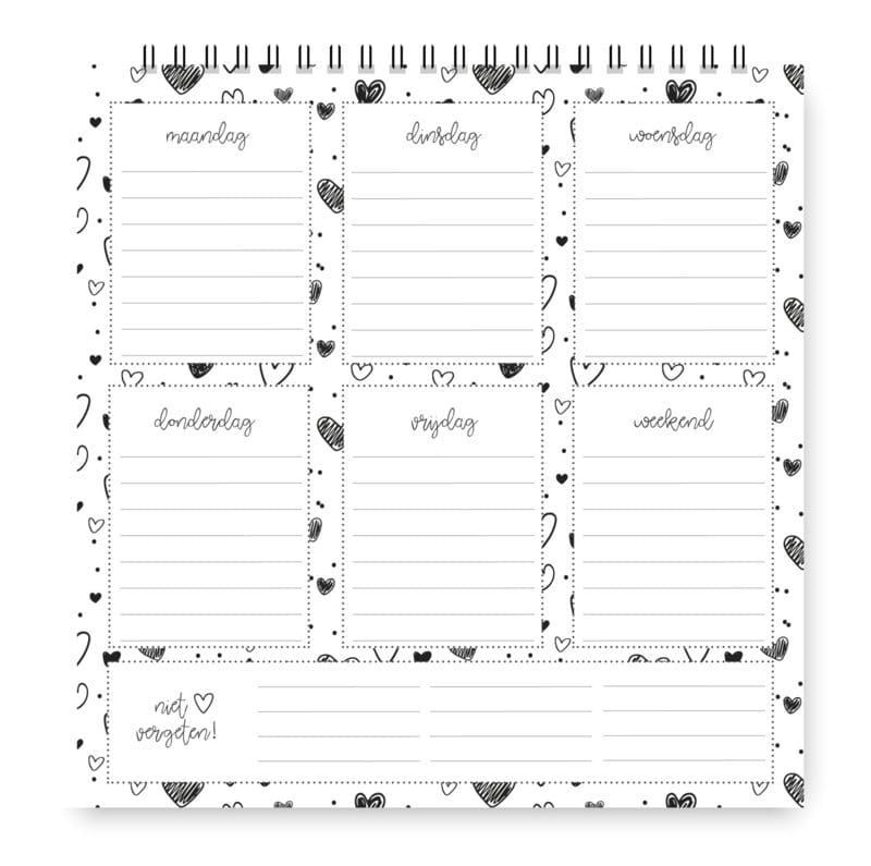 Weekplanner voor de juf