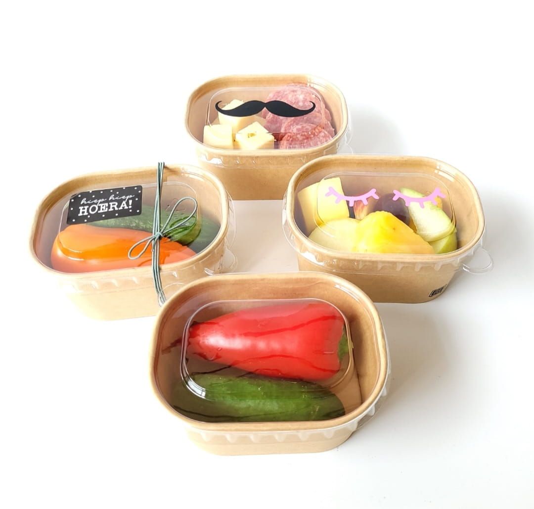 Snackbakje met deksel (set van 5 stuks)
