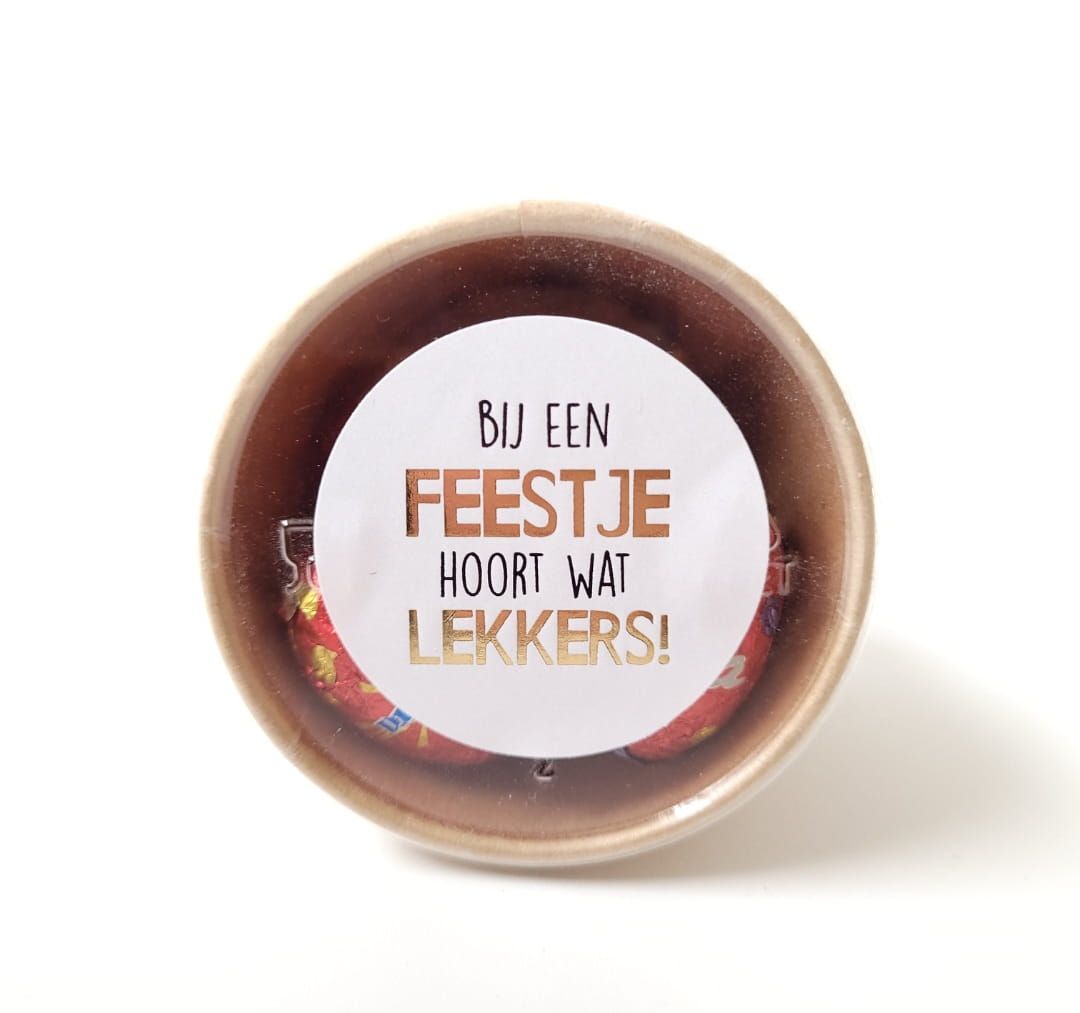 Sticker Bij een Feestje hoort wat Lekkers (set van 5 stuks)