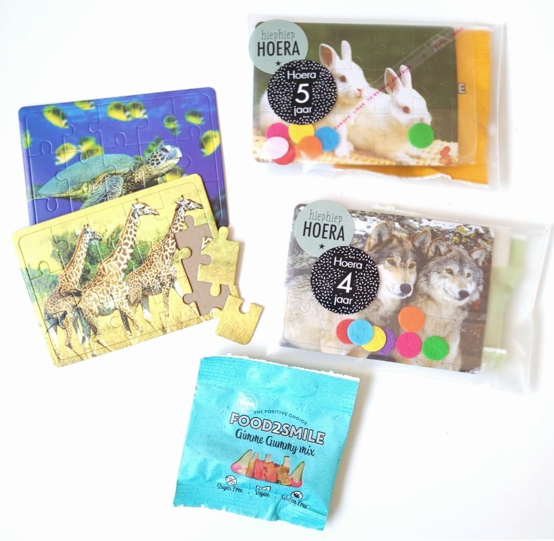 Traktatiepakketje  Dierenpuzzeltje (Per stuk)