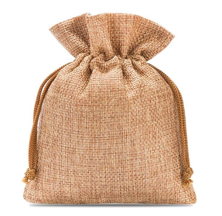 Jute look zakjes Lichtbruin 10cm x 13cm (set per 5 stuks)