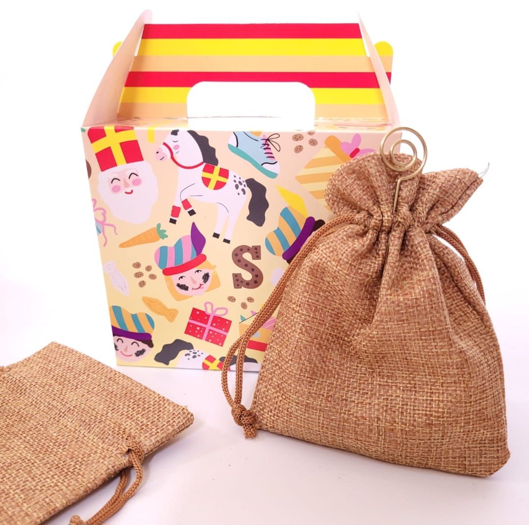 Jute look zakjes Lichtbruin 10cm x 13cm (set per 5 stuks)