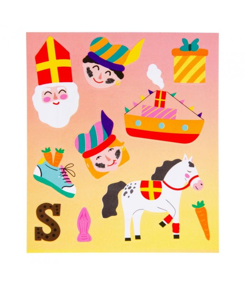 Stickervelletje Sinterklaas (set van 5 velletjes)
