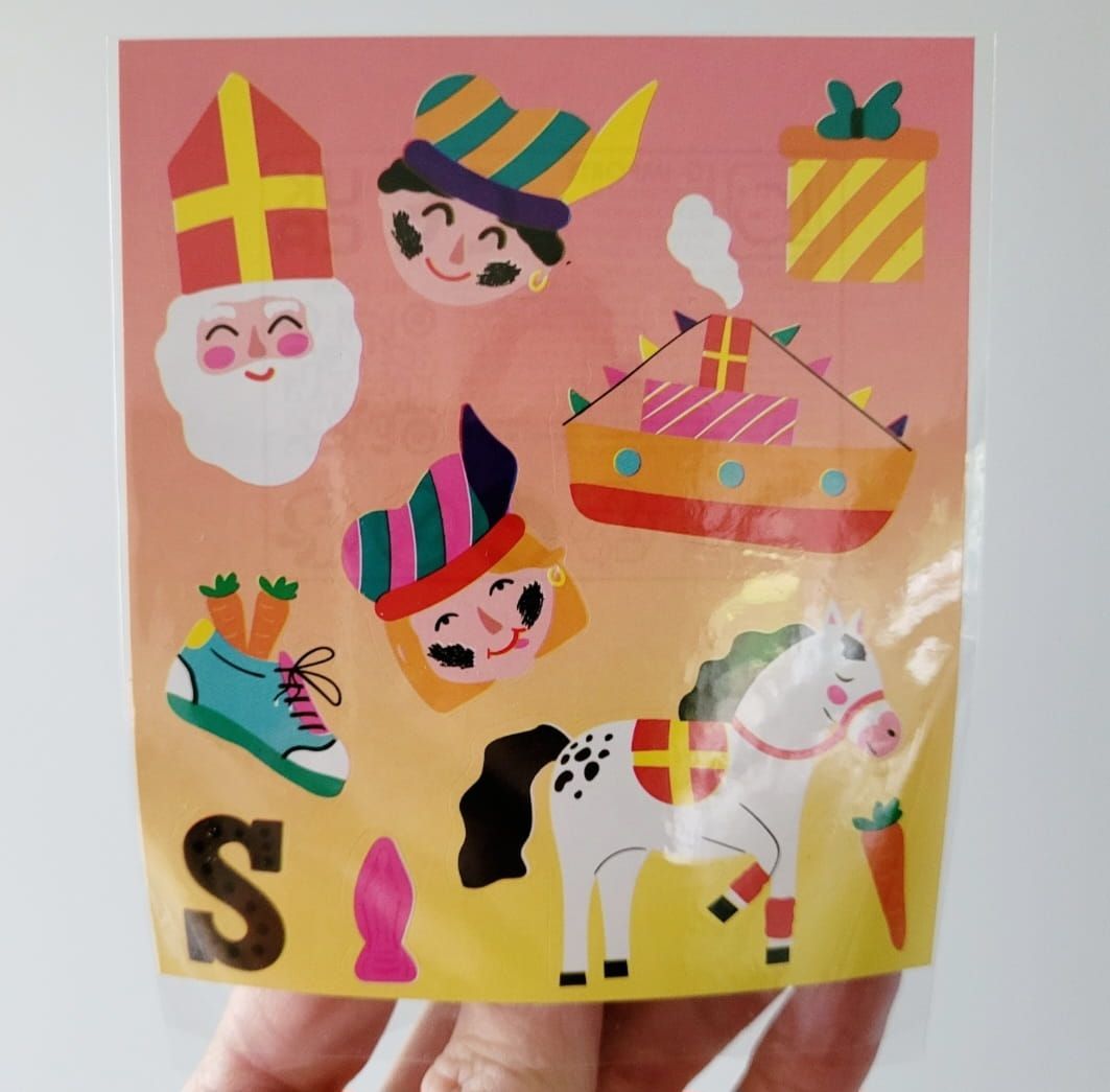 Stickervelletje Sinterklaas (set van 5 velletjes)