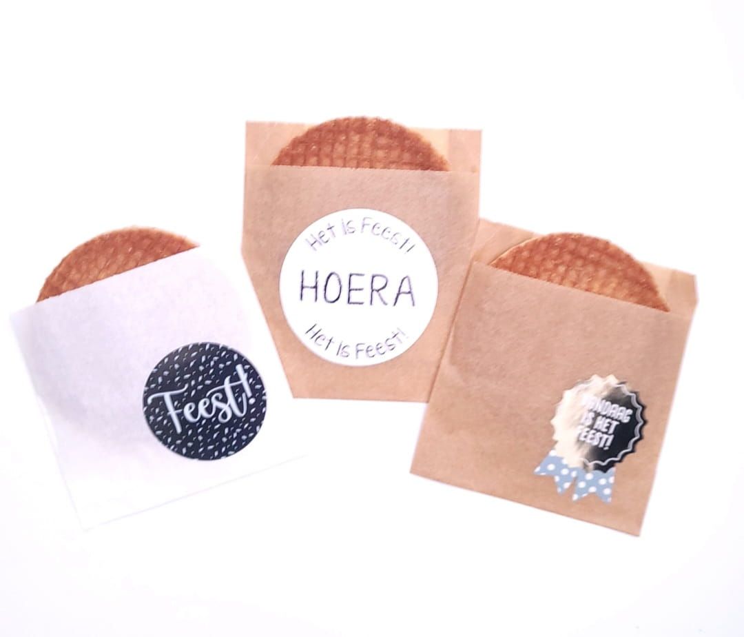 Papieren vetvrije zakjes kraft (set van 5 stuks)