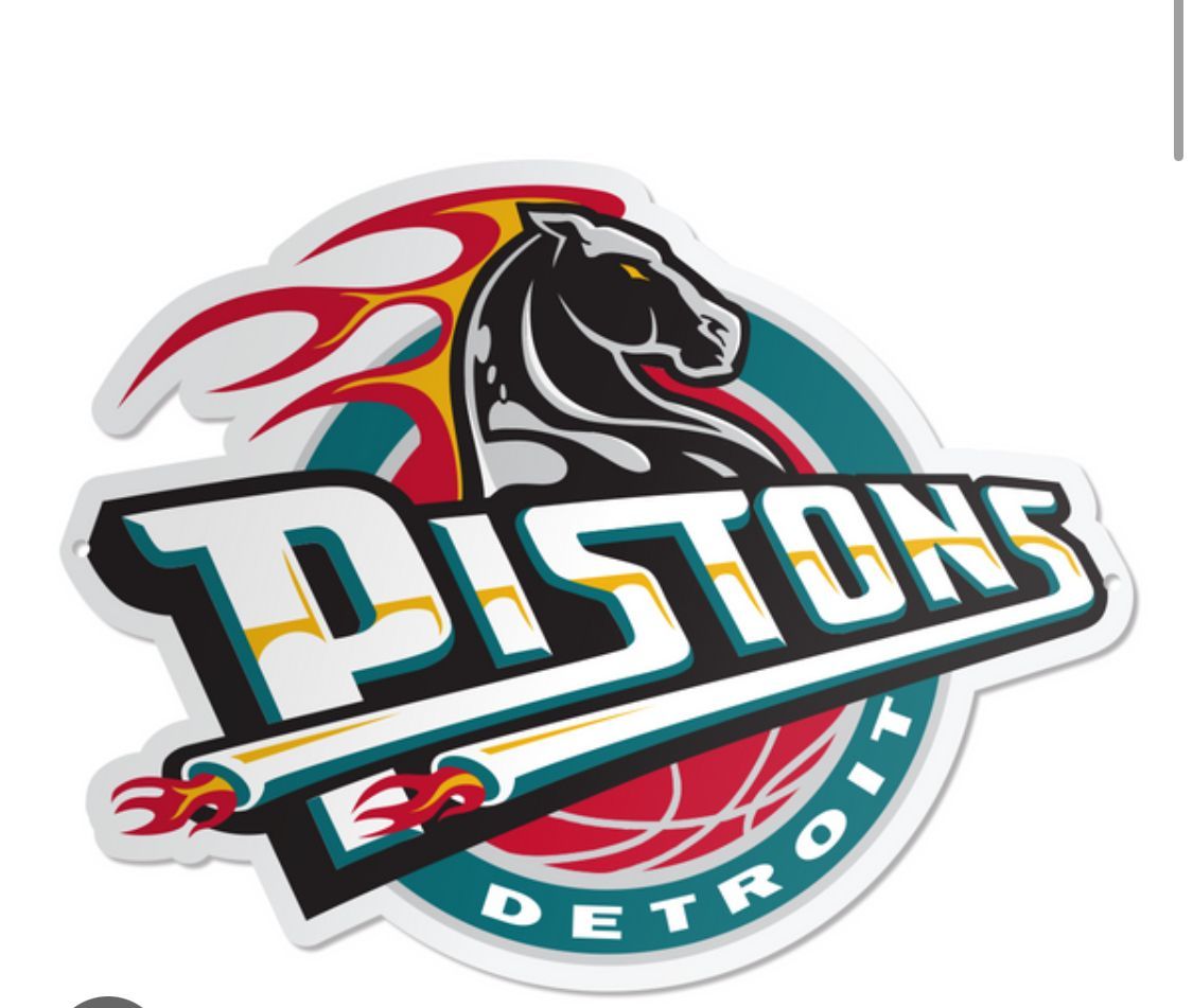 Detroit Pistons logo: a horse head with flames, 
